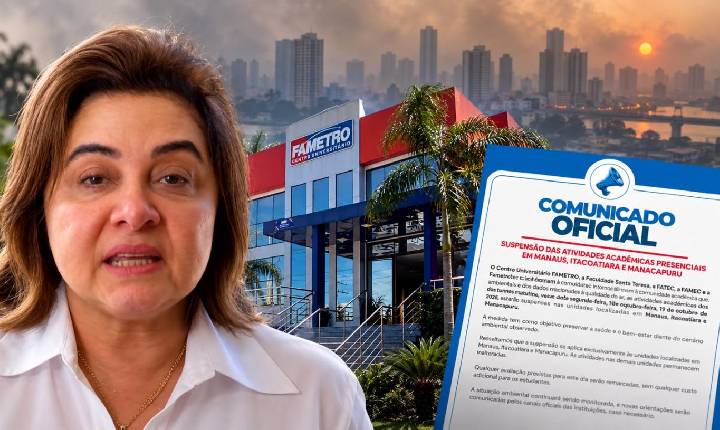 Após negar crise climática no Amazonas, faculdades de Maria do Carmo suspendem aulas por causa da fumaça