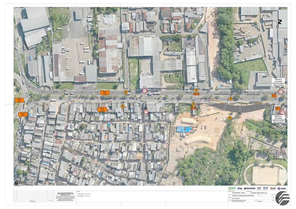 Construção de ponte desvia trânsito em trecho da avenida Autaz Mirim na zona Leste