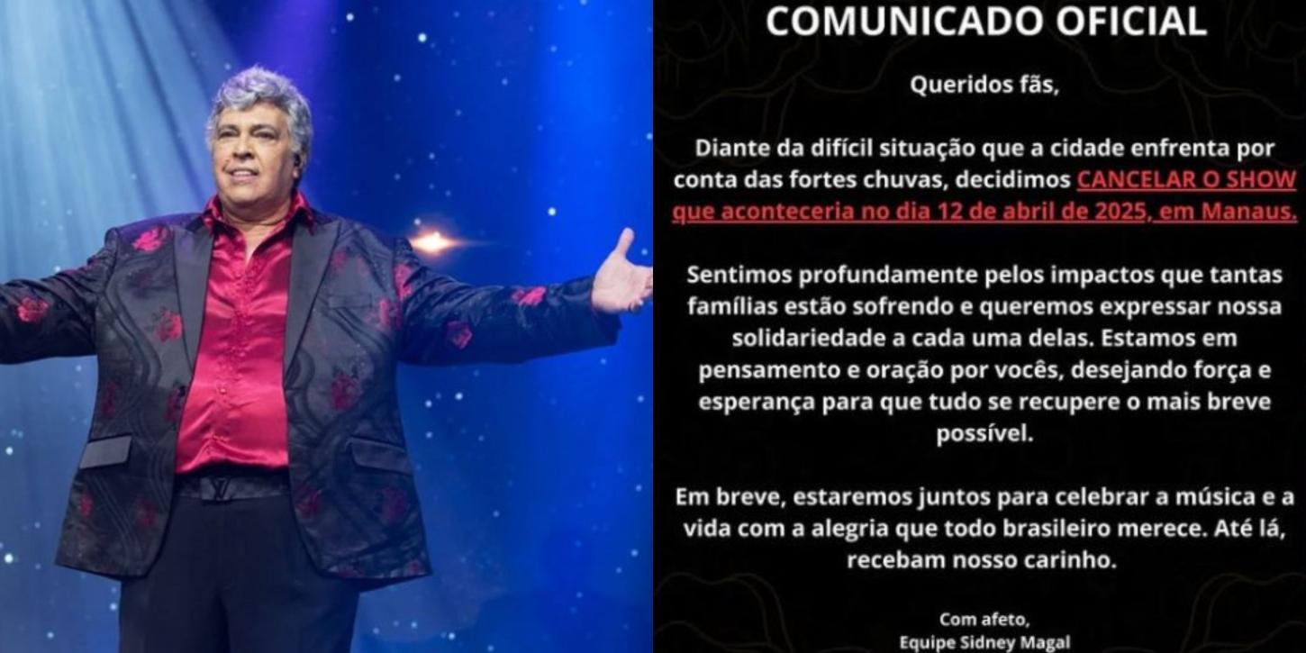 Sidney Magal cancela show contratado por David Almeida devido às chuvas em Manaus