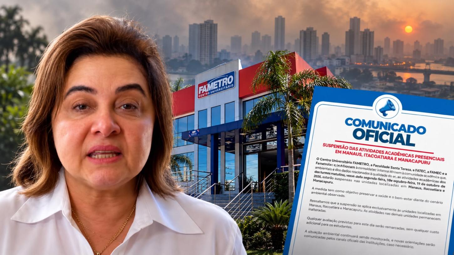 Após negar crise climática no Amazonas, faculdades de Maria do Carmo suspendem aulas por causa da fumaça